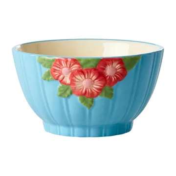 Rice Embossed Flower keramikskål Ø12 cm - Mint - RICE