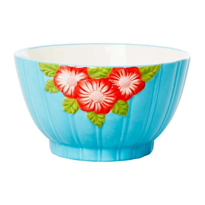 Rice Embossed Flower keramikskål Ø14,5 cm, Mint RICE