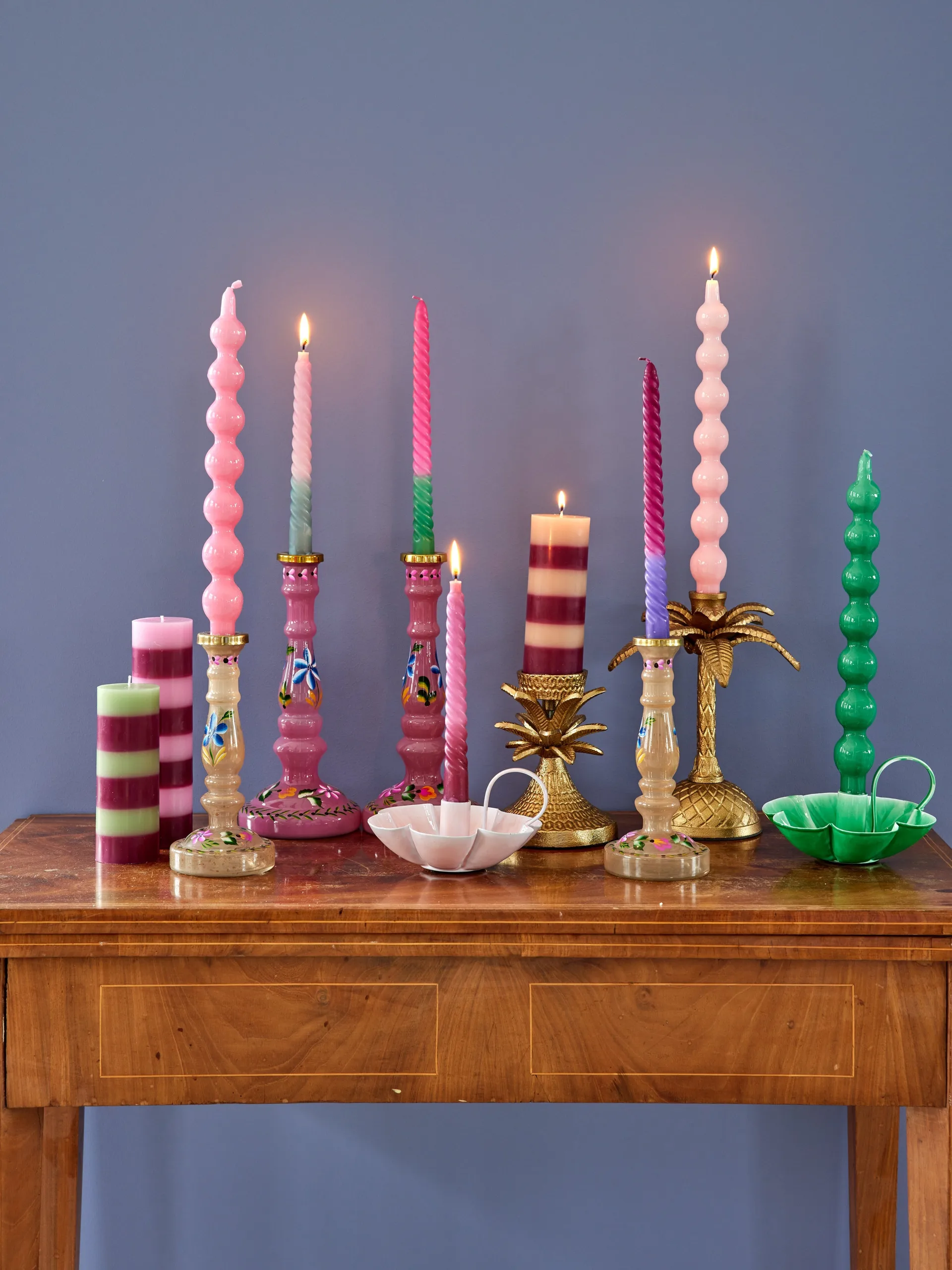 Rice ljus 30,2 cm 2-pack, Pink RICE