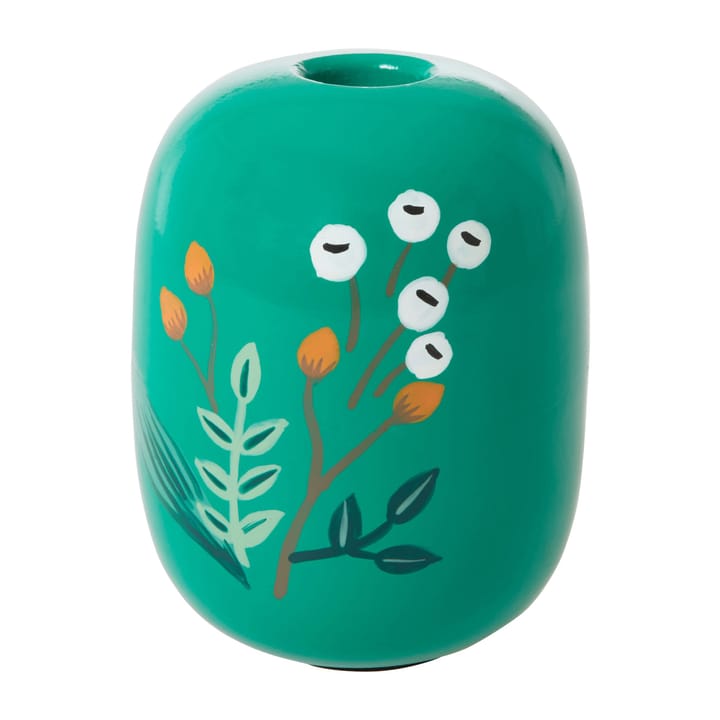 Rice ljusstake Ø8,5 cm, Green-handpainted flowers RICE