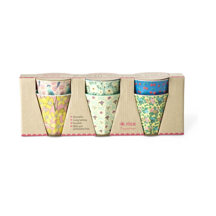 Rice melaminkopp small 6-pack - Show youre true colors prints - RICE