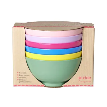 Rice melaminskål medium Ø15 cm 6 delar - Multicolor - RICE