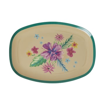 Läs mer om RICE Rice melamintallrik 22x30 cm Arda bloom