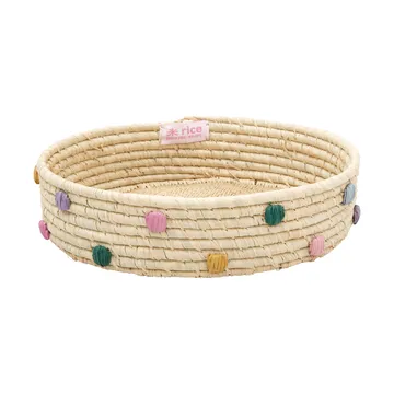 Rice raffia förvaringskorg låg Ø25 cm - Natural - RICE
