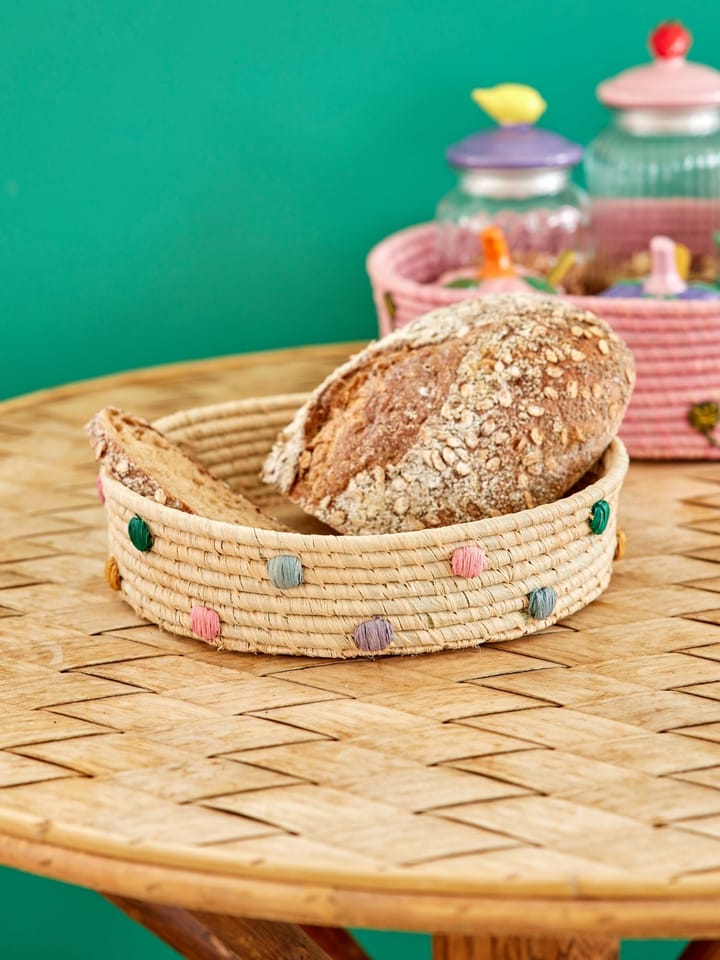 Rice raffia förvaringskorg låg Ø25 cm, Natural RICE