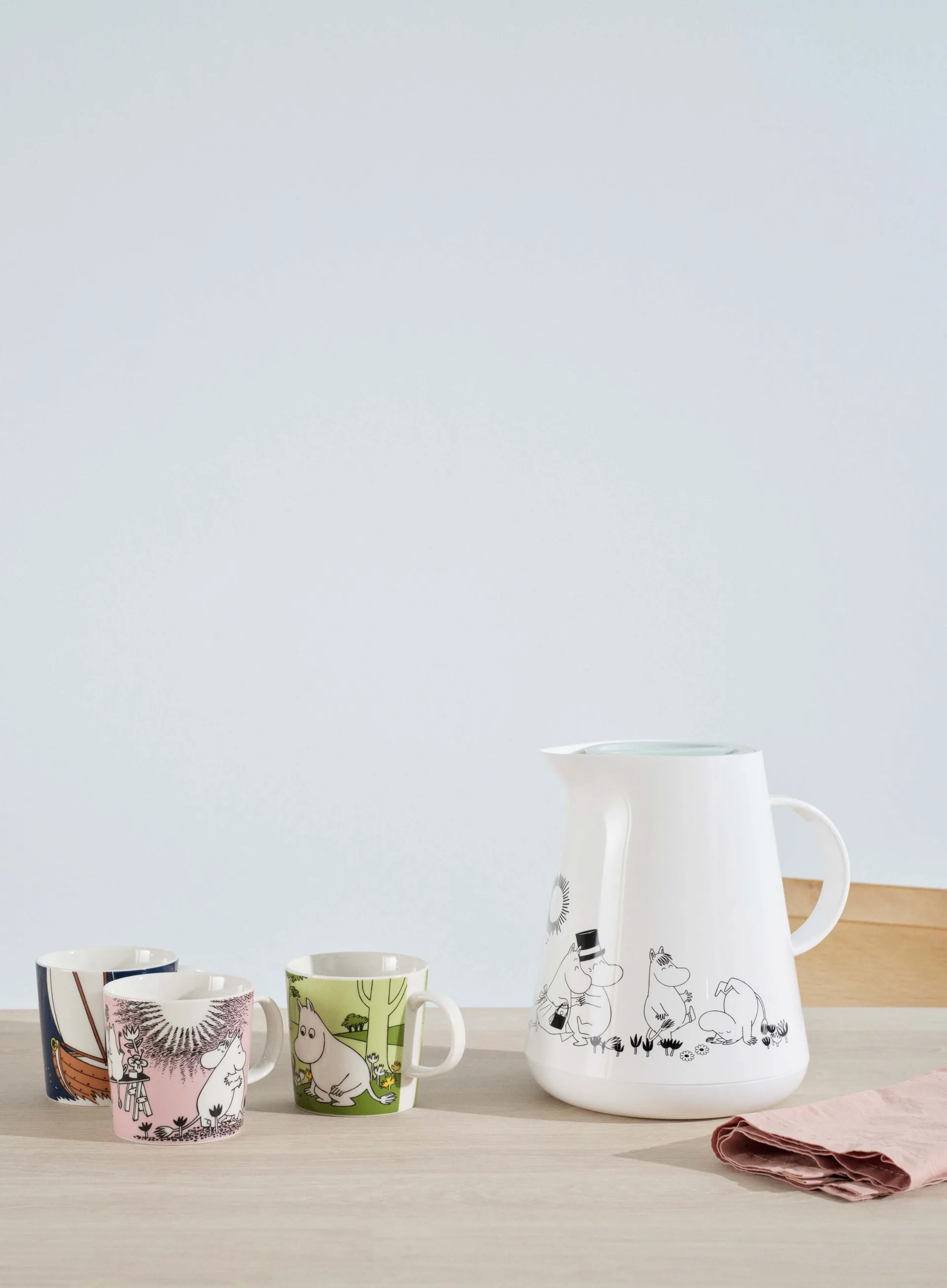 HOTTIE Mumin termoskanna 1 l, White-dusty green RIG-TIG