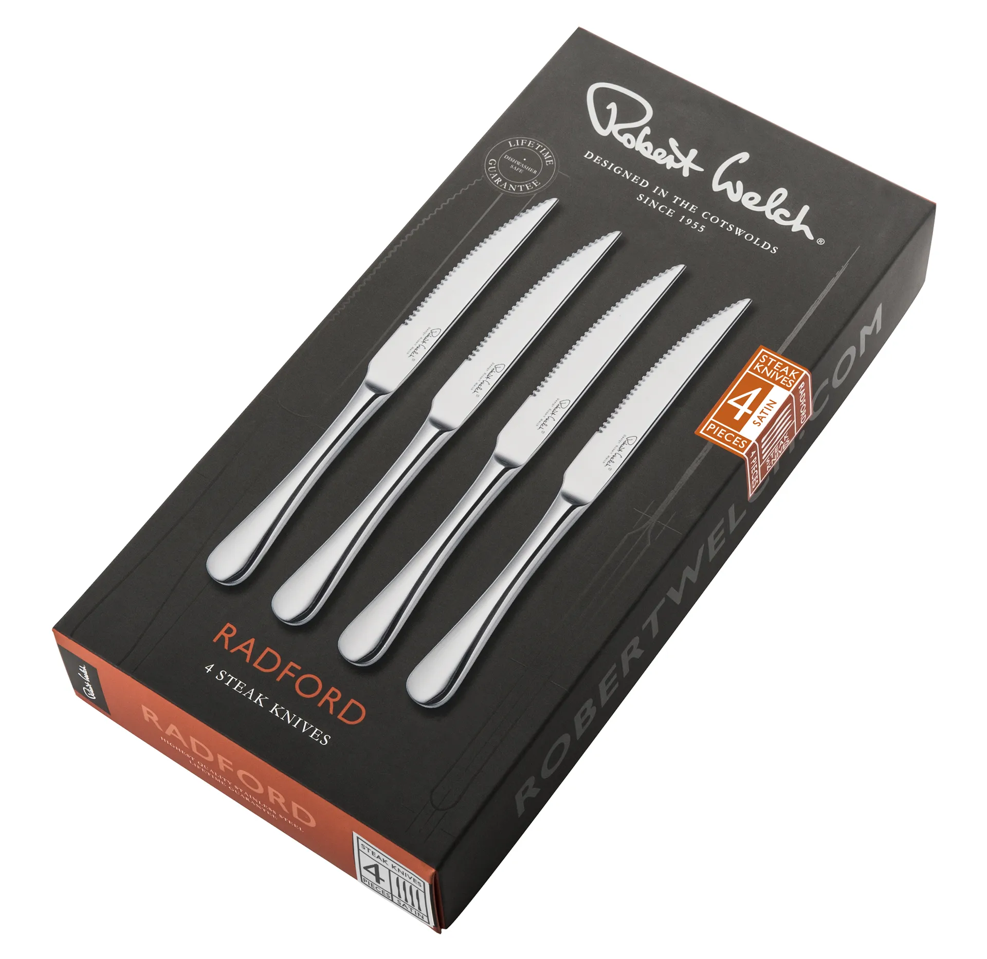 Radford grillkniv matt 4-pack, Rostfritt stål Robert Welch