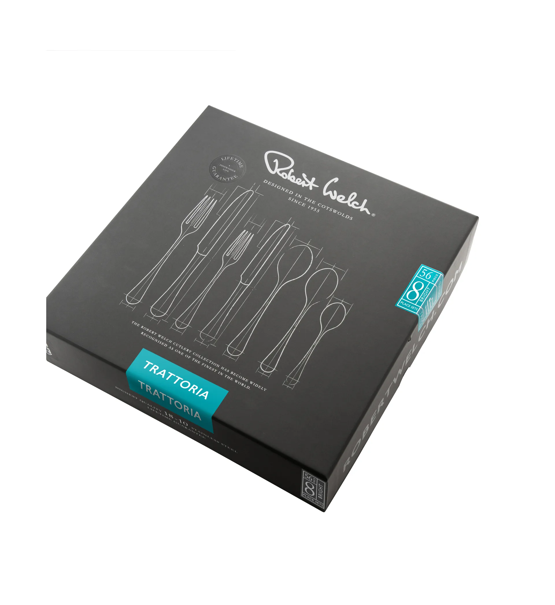 Trattoria bestickset 56 delar, Svart Robert Welch