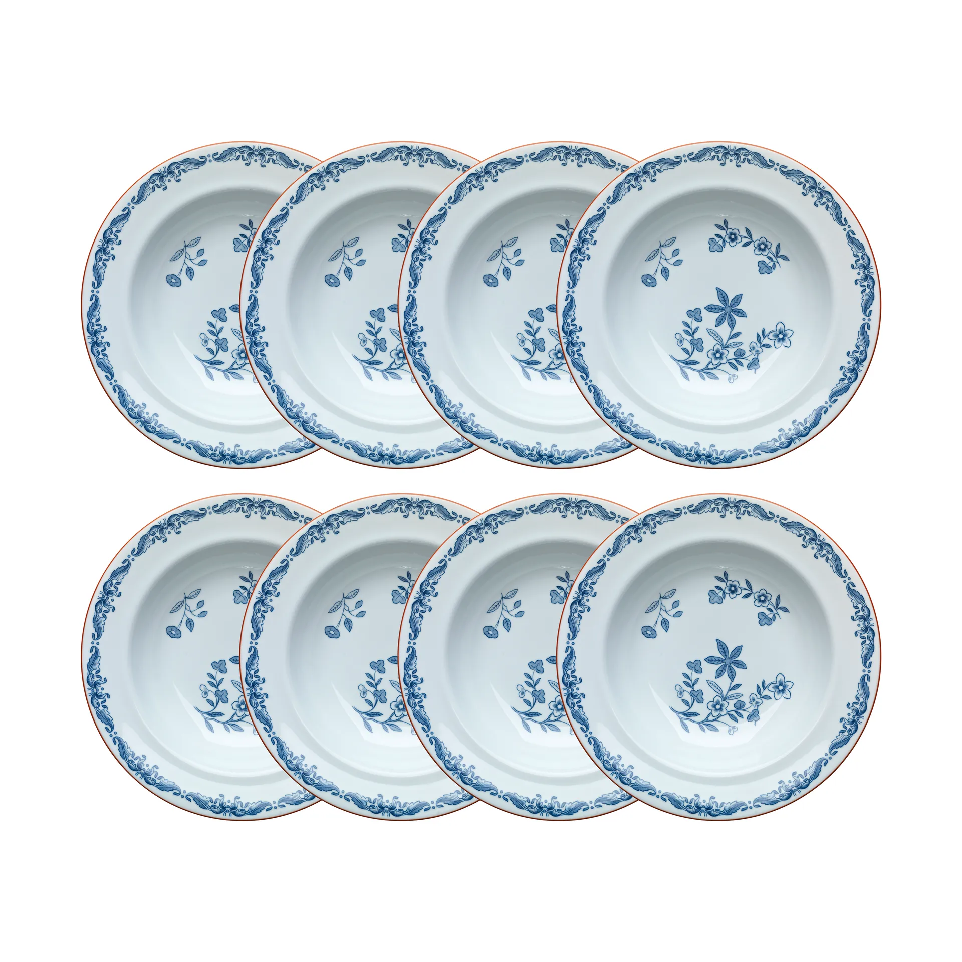 Ostindia djup tallrik Ø24 cm 8-pack – Blå,  Rörstrand