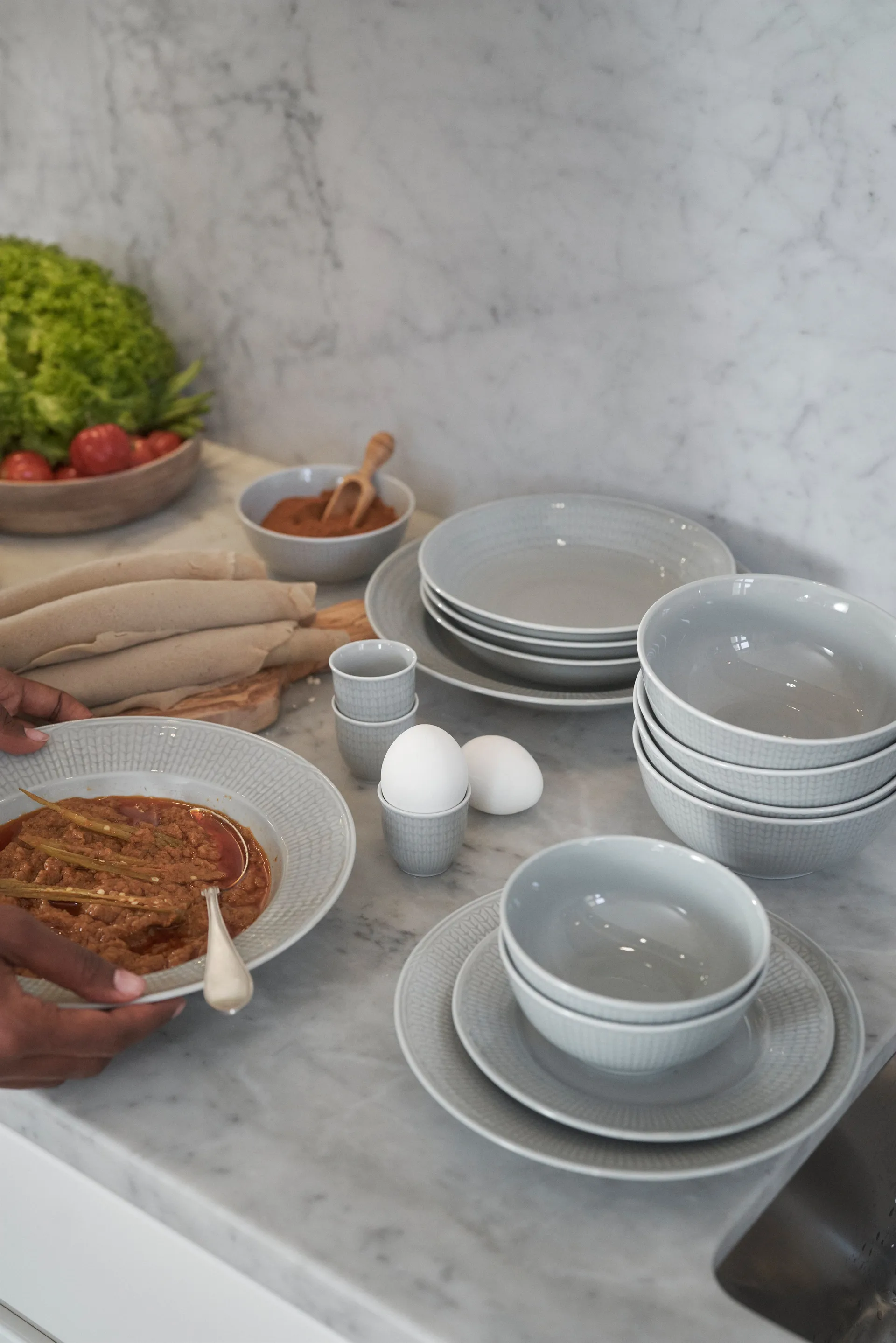 Swedish Grace djup tallrik 19 cm 6-pack Dimma(grå),  Rörstrand