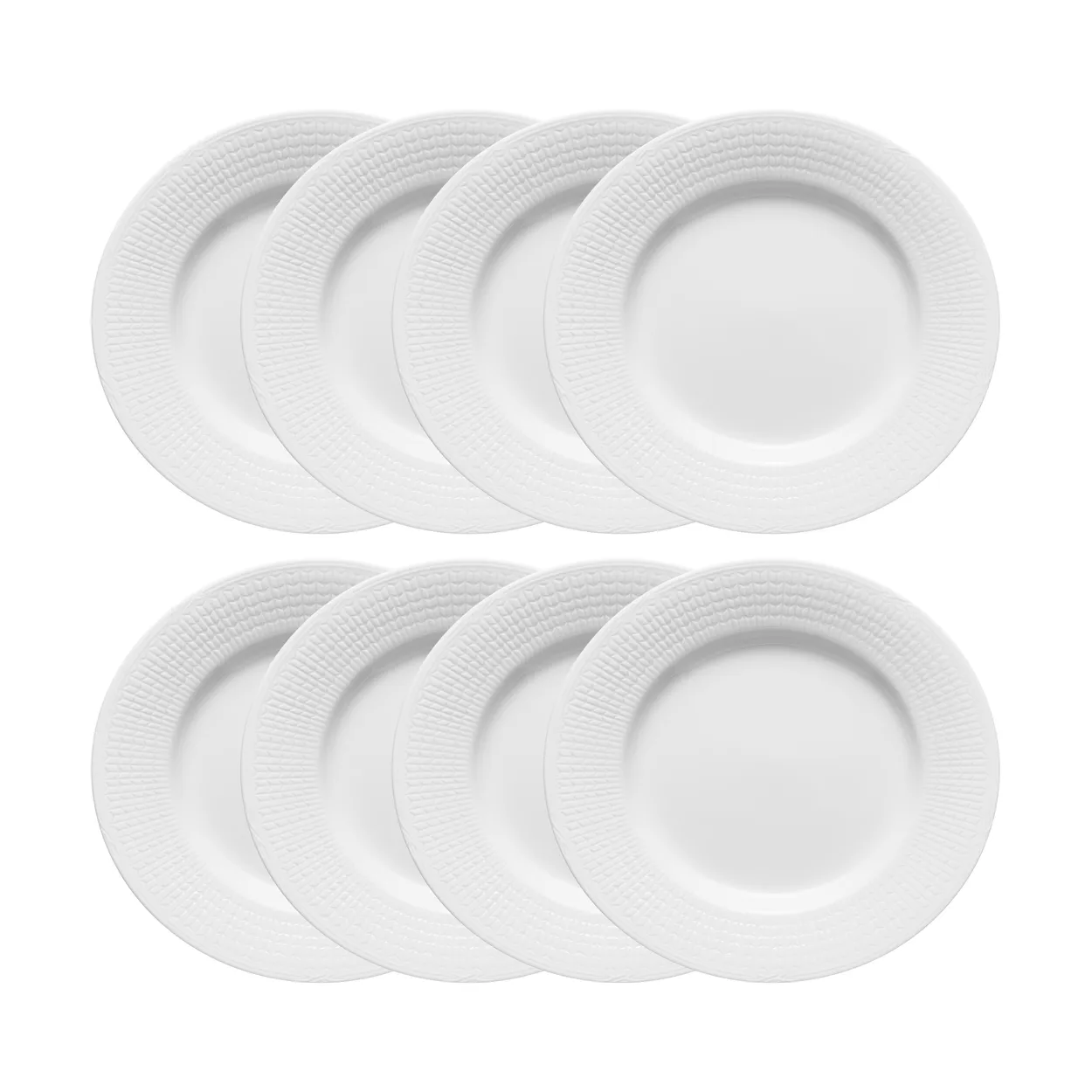 Rörstrand Swedish Grace tallrik Ø24 cm 8-pack - Snö (vit) Snö (vit)