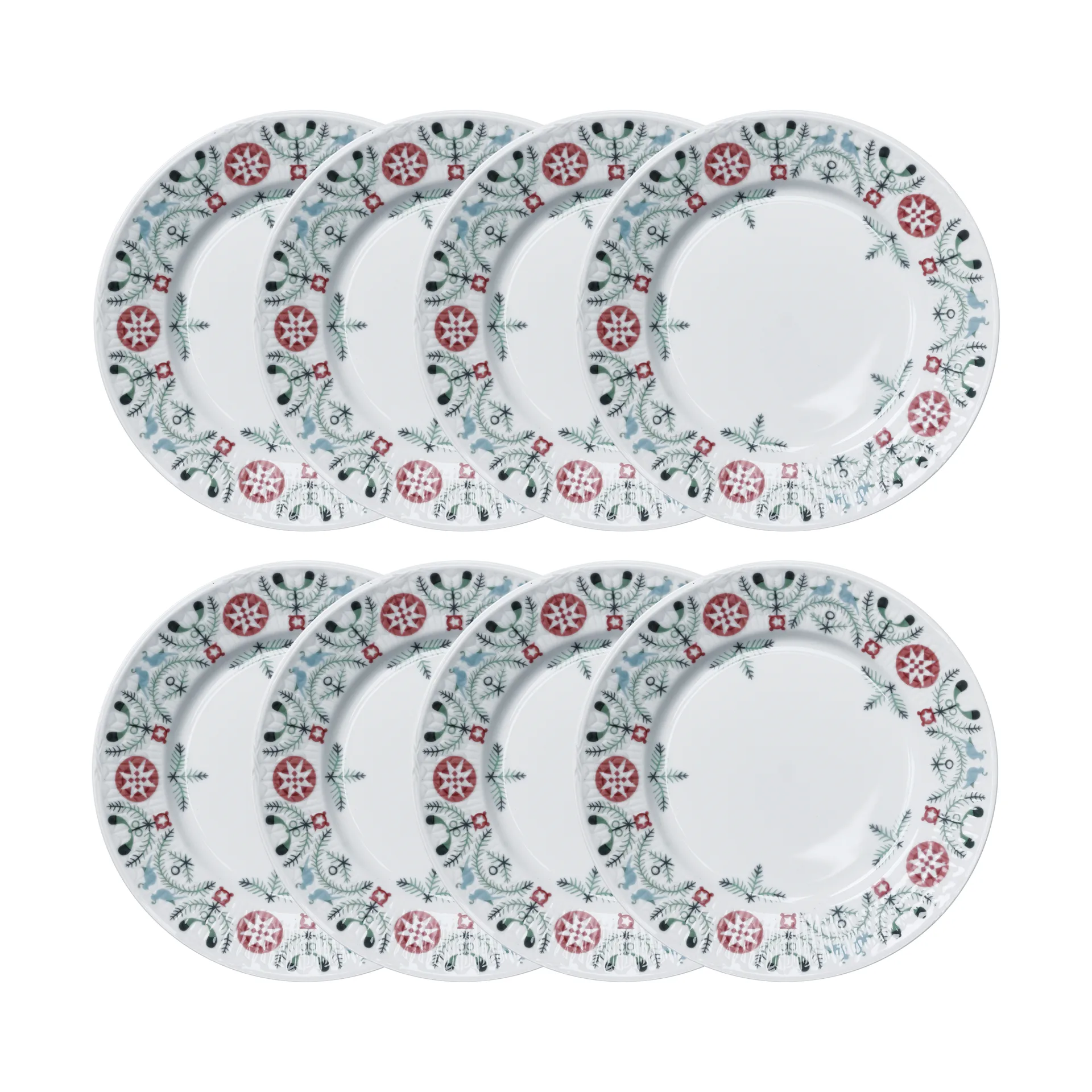 Swedish Grace Winter assiett Ø17 cm 8-pack - Vit,  Rörstrand