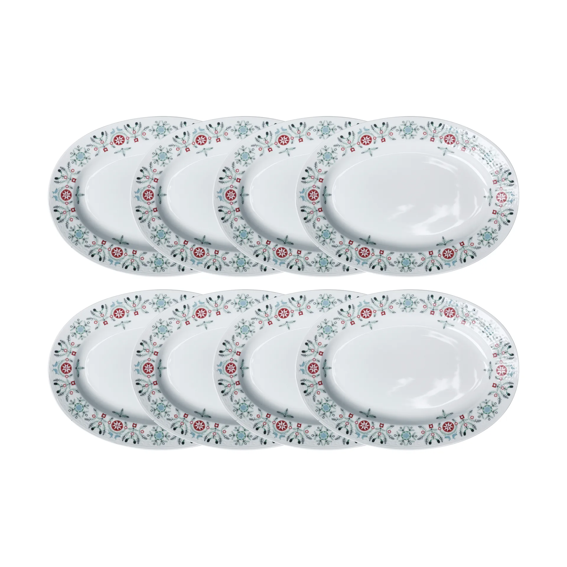 Swedish Grace Winter tallrik oval 8-pack - Vit,  Rörstrand