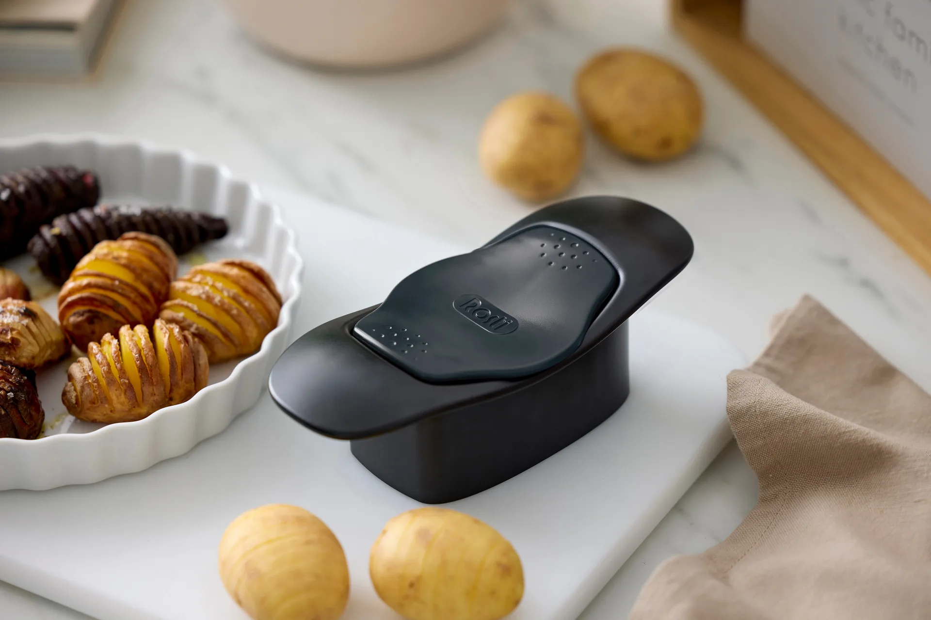 Classic hasselbackskärare, Svart Rosti