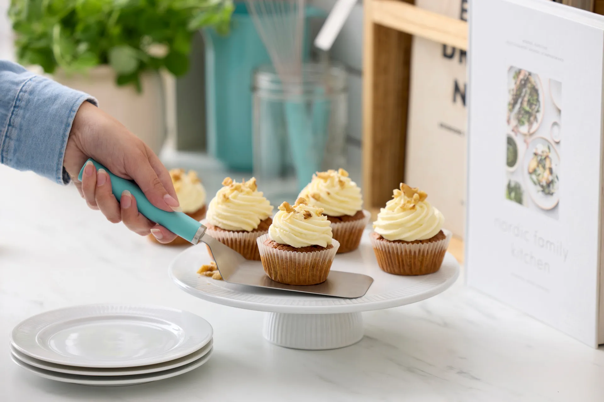 Emma palettkniv bred stål 26 cm, Nordic green Rosti