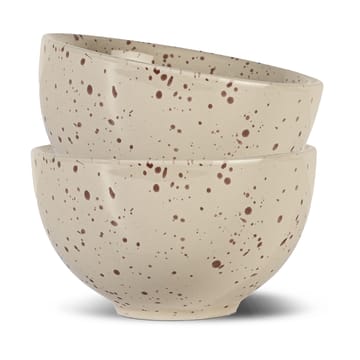 Ditte skål 2-pack - Beige-vinröd - Sagaform