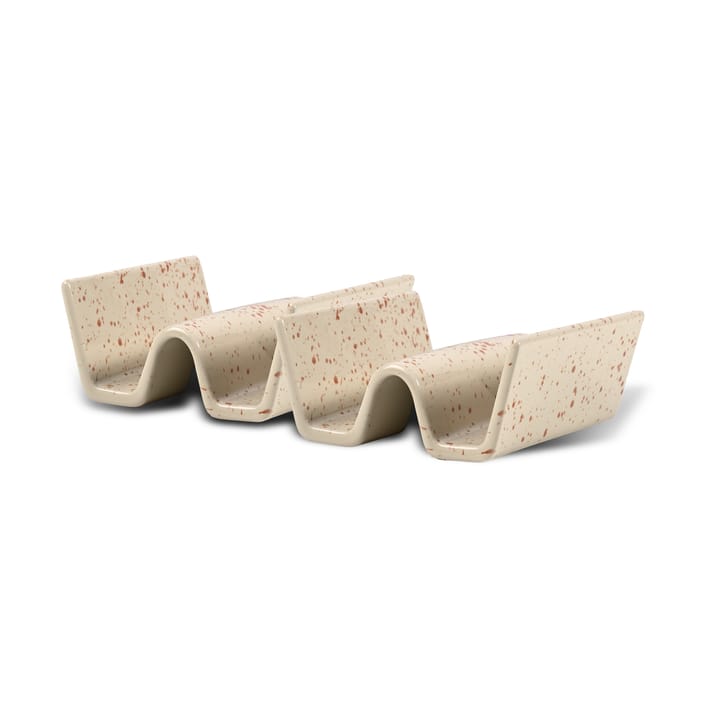 Ditte tacoställ 2-pack - Beige-vinröd - Sagaform