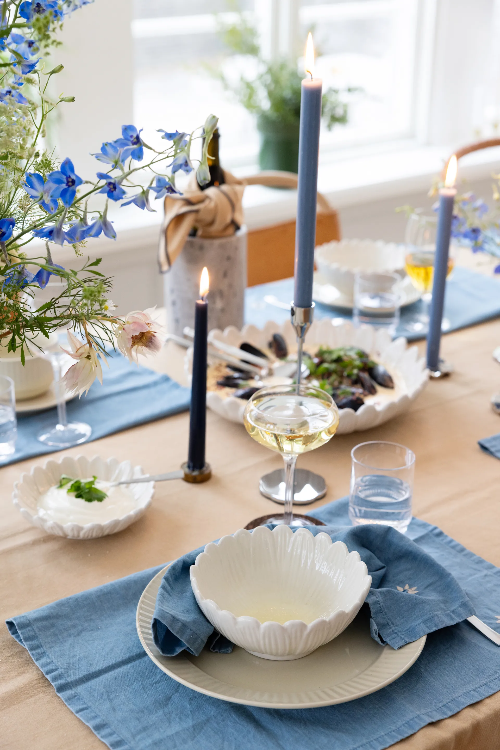 Eden denim tygservett 45x45 cm 2-pack, Blå Sagaform