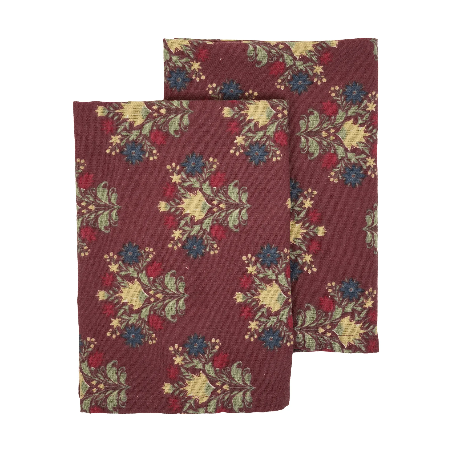 Sagaform Linnea kökshandduk 2-pack Mixad vinröd, 50x70 cm