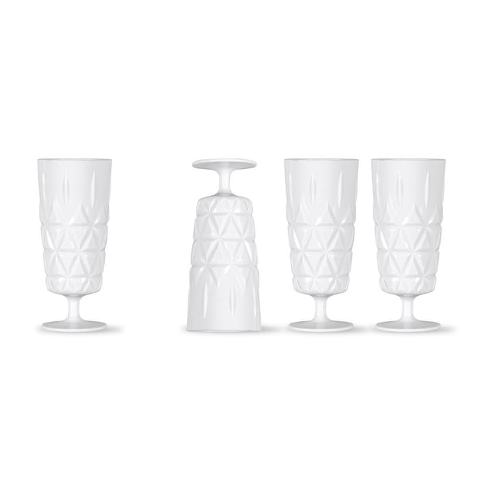 Picknick champagneglas plast 4-pack, Vit Sagaform