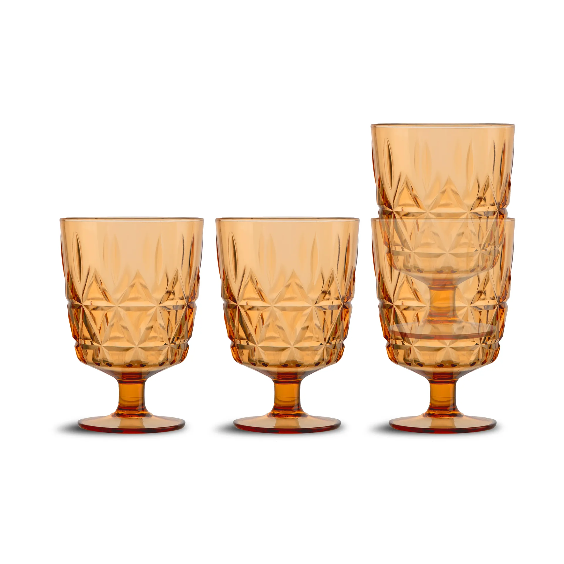 Picknick Juni plastglas 4-pack, Amber Sagaform