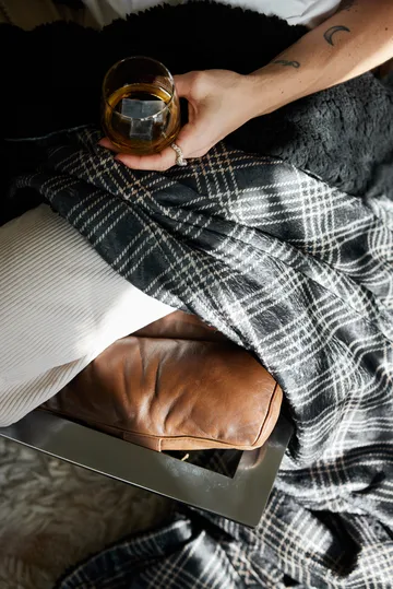 Rut fleecepläd 130x170 cm - Svart - Sagaform