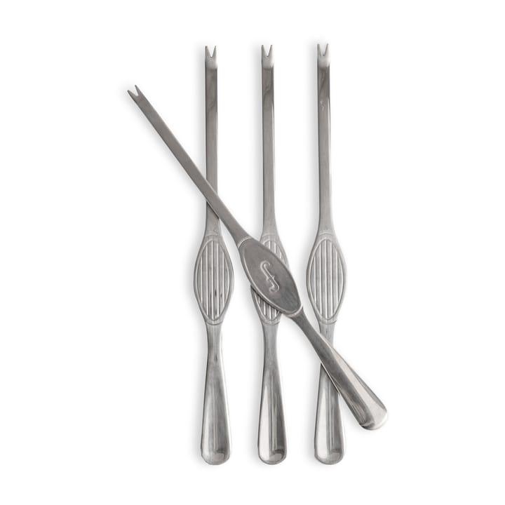 Sivan skaldjursbestick 4-pack, Silver Sagaform