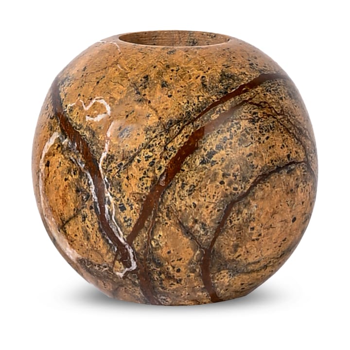 Sten ljusstake Ø6 cm - Brun skogsmarmor - Sagaform