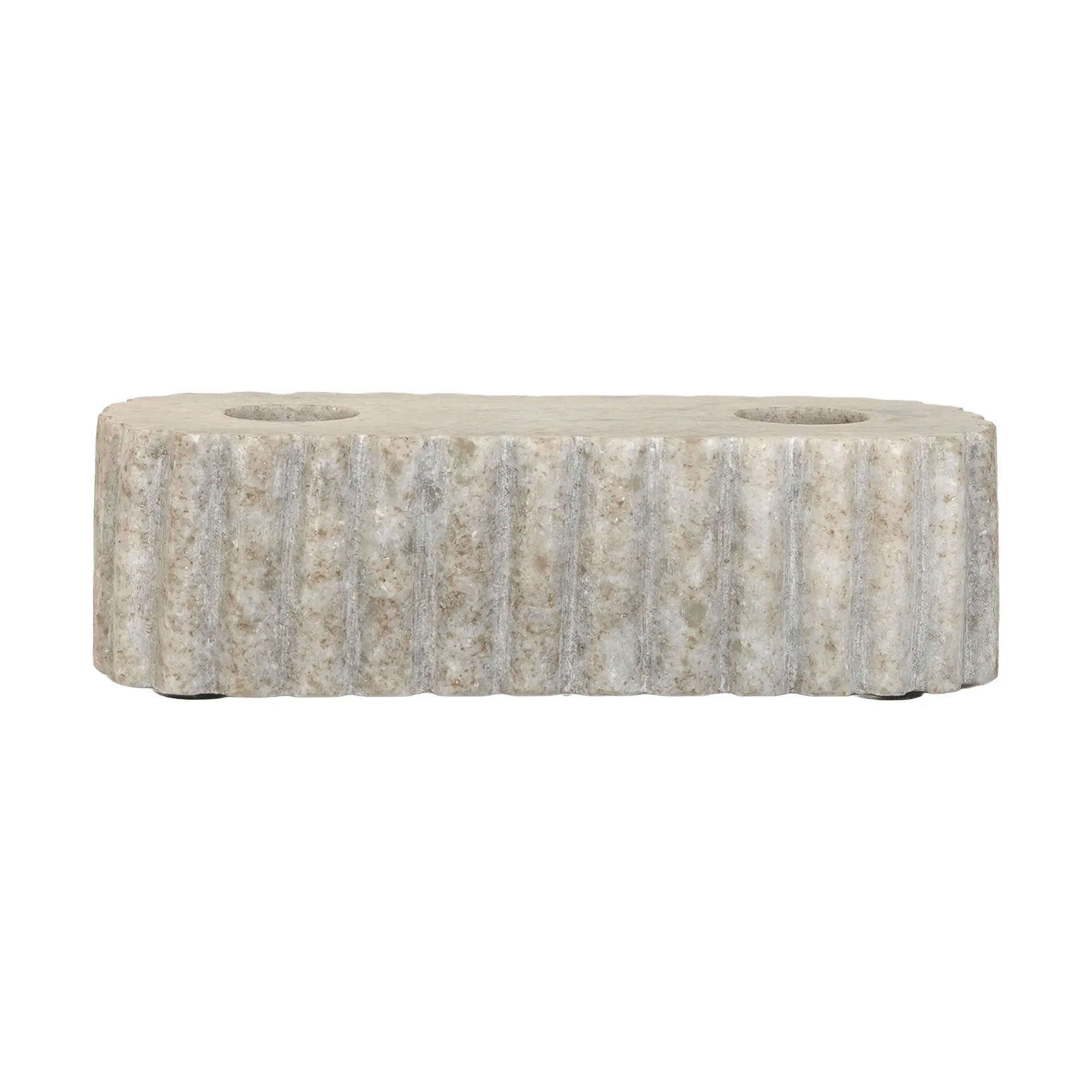 Sagaform Sten ljusstake för två ljus Travertinmarmor, 15x6x4 cm