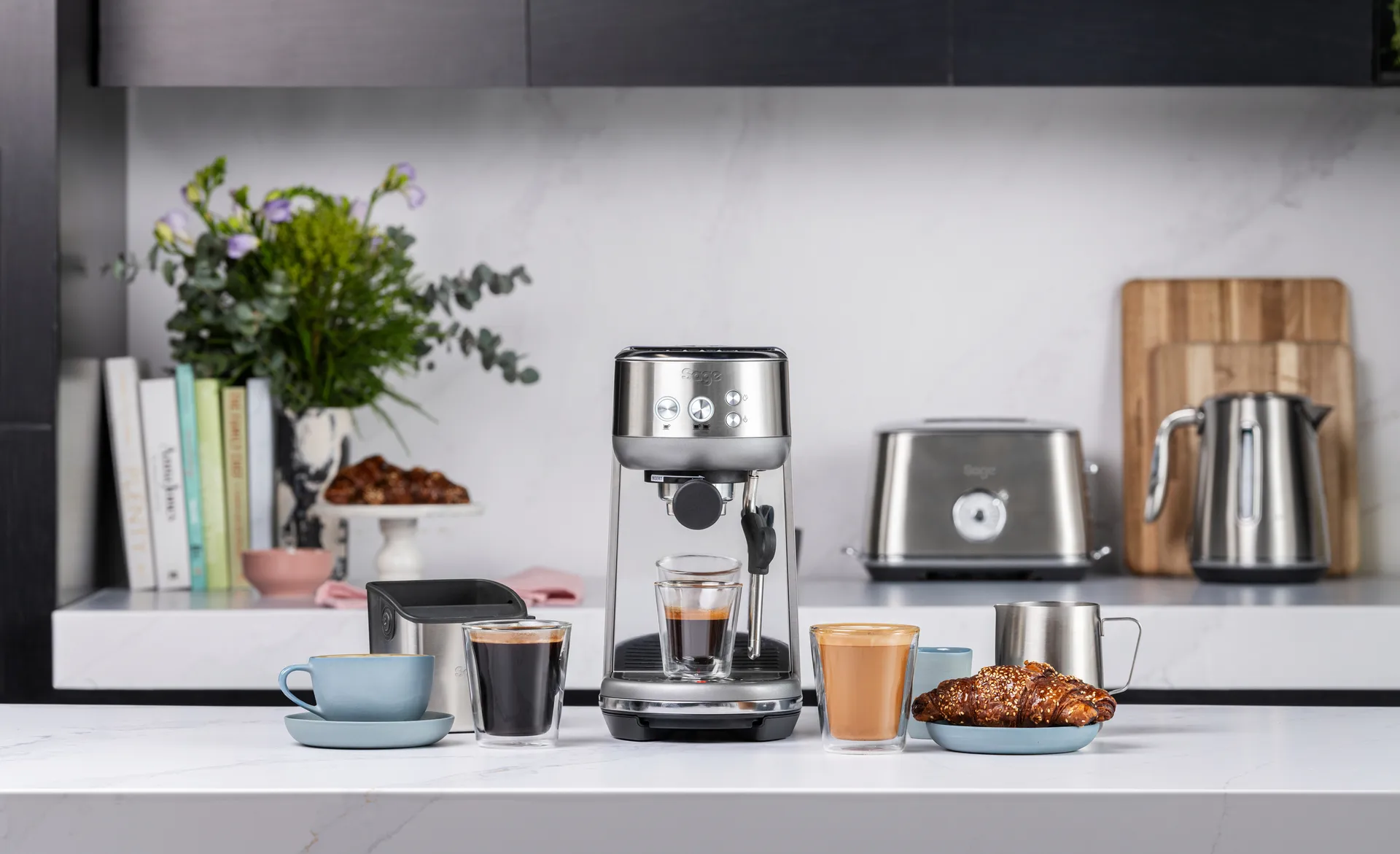 Sage SES 450 espressomaskin, Brushed steel Sage