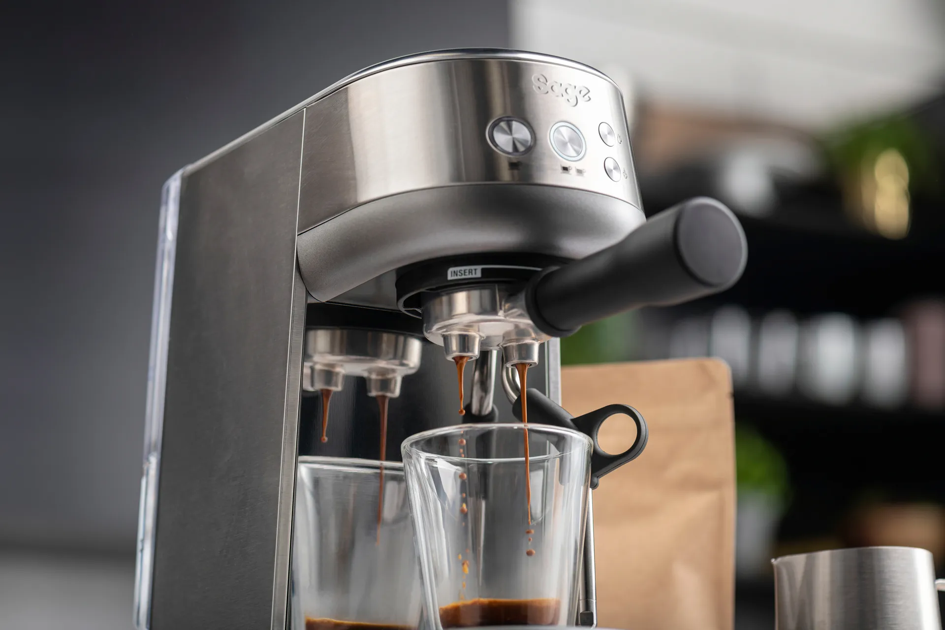 Sage SES 450 espressomaskin, Brushed steel Sage