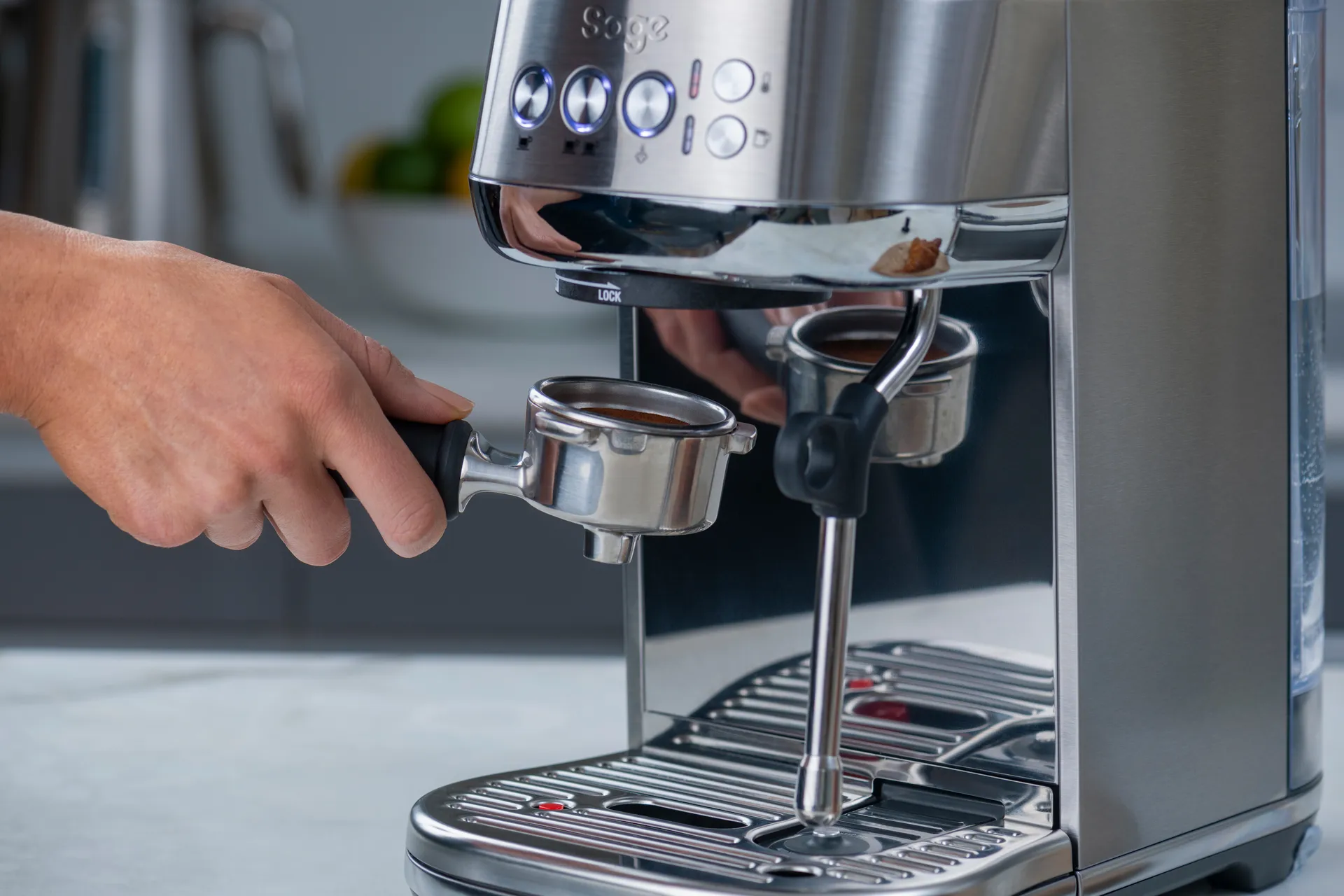 Sage SES 500 espressomaskin, Brushed steel Sage