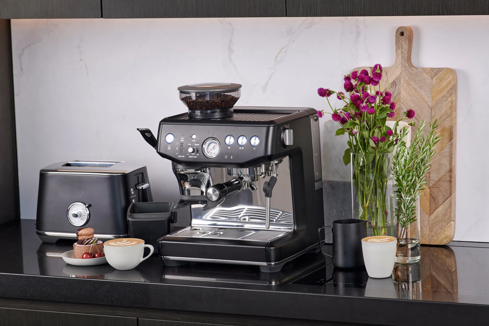 Sage SES 876 halvautomatisk espressomaskin, Black Truffle Sage