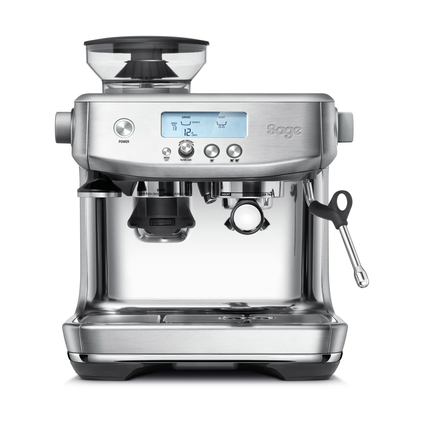 Sage SES 878 halvautomatisk espressomaskin, Brushed steel Sage