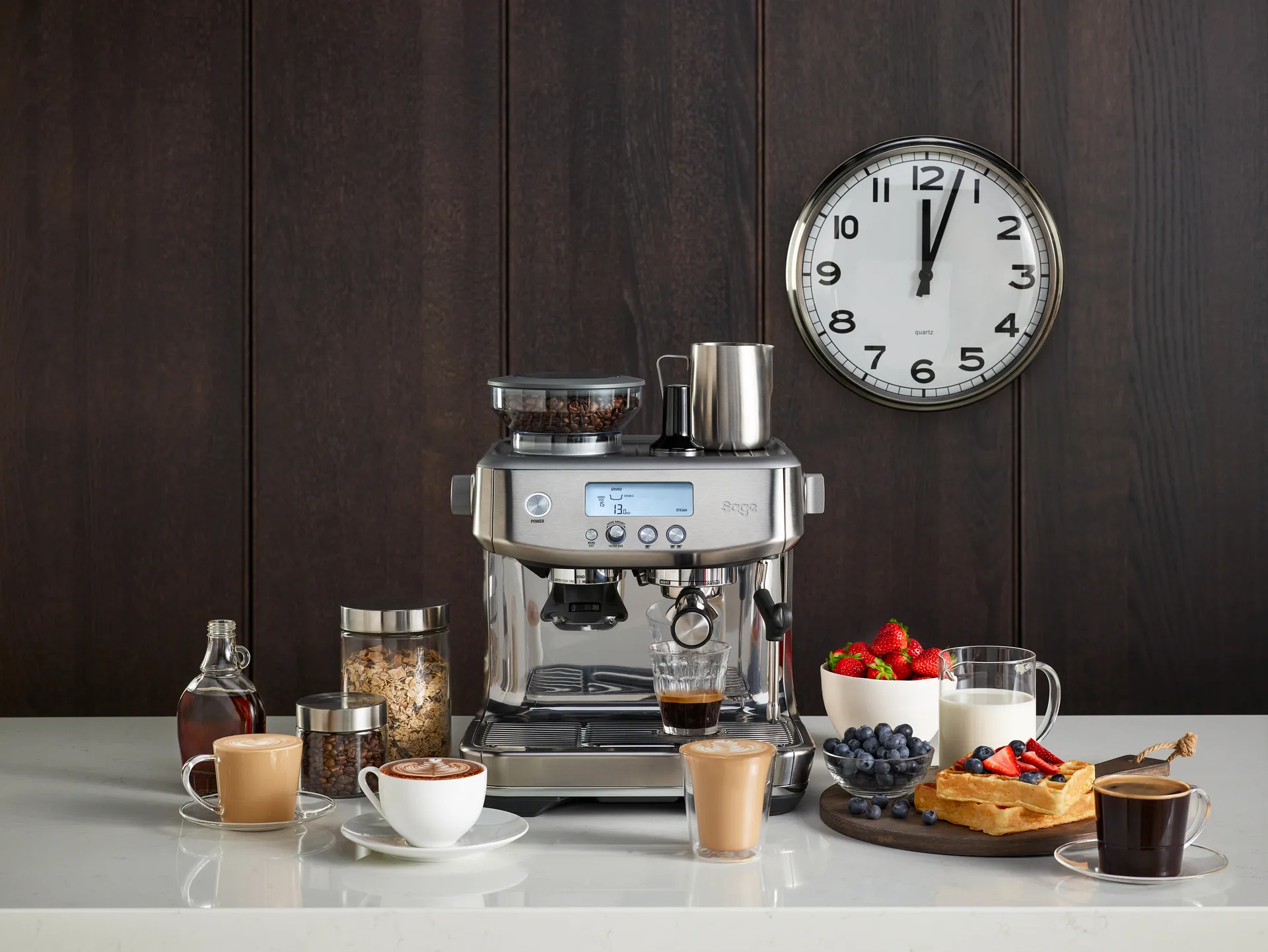 Sage SES 878 halvautomatisk espressomaskin, Brushed steel Sage
