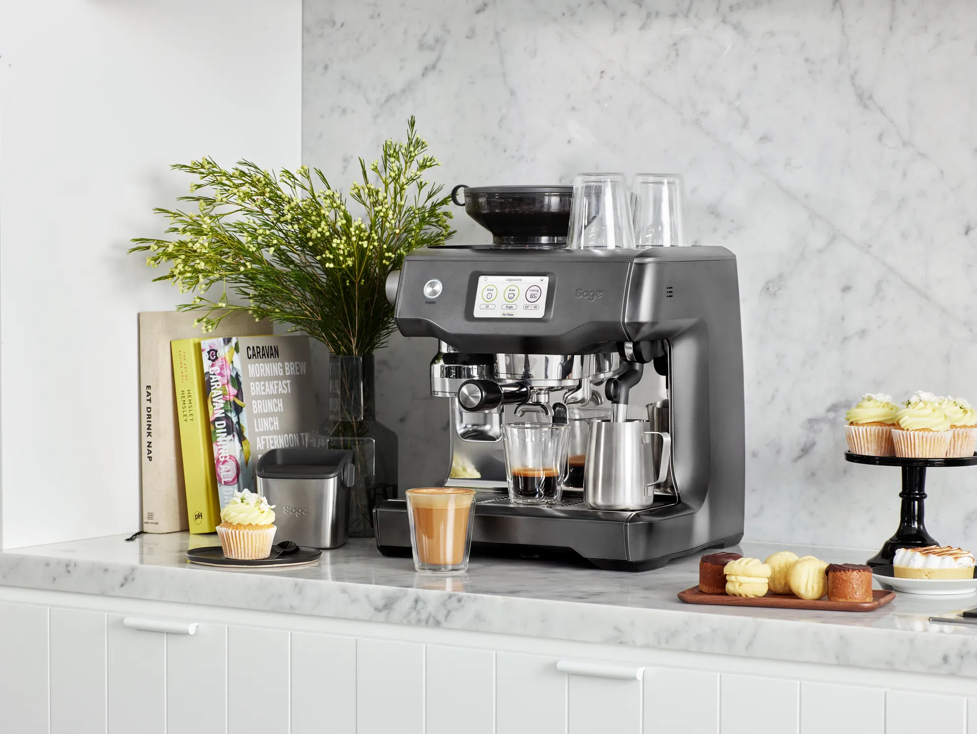 Sage SES 990 automatisk espressomaskin, Black steel Sage