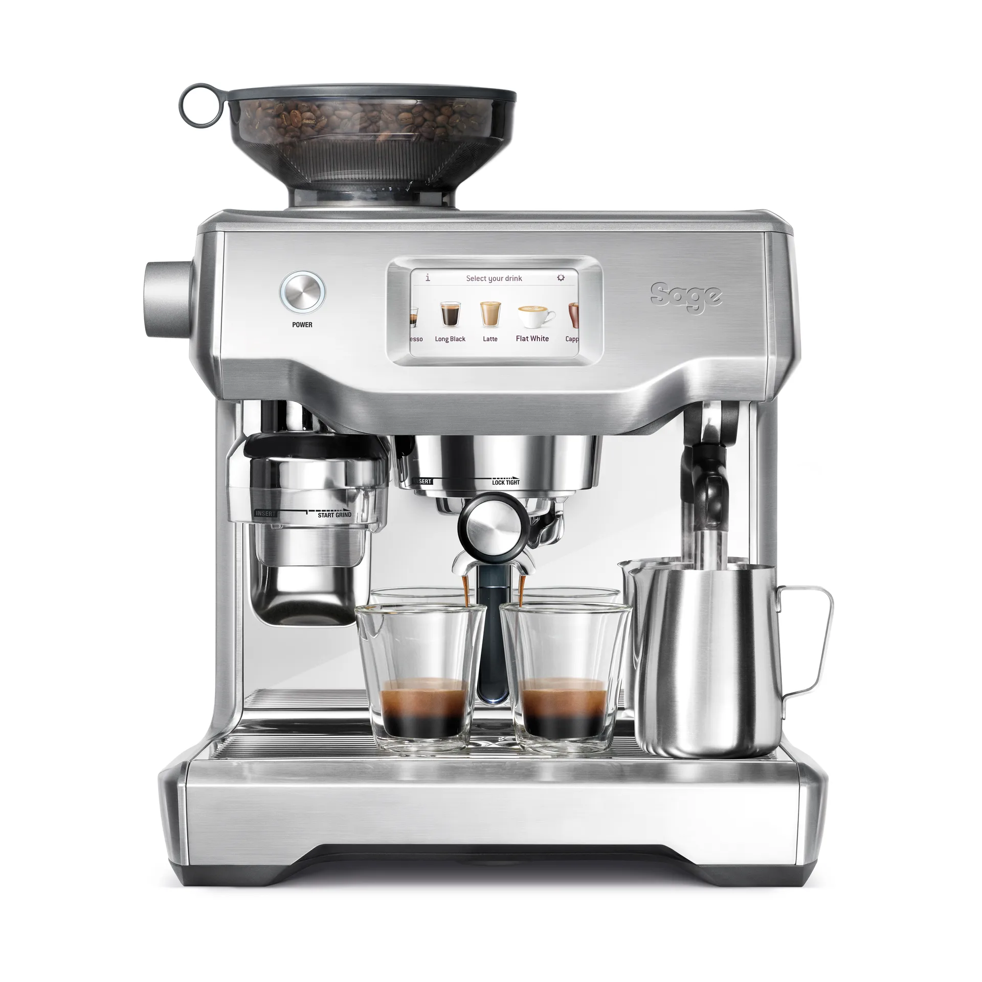 Sage SES 990 automatisk espressomaskin, Brushed steel Sage