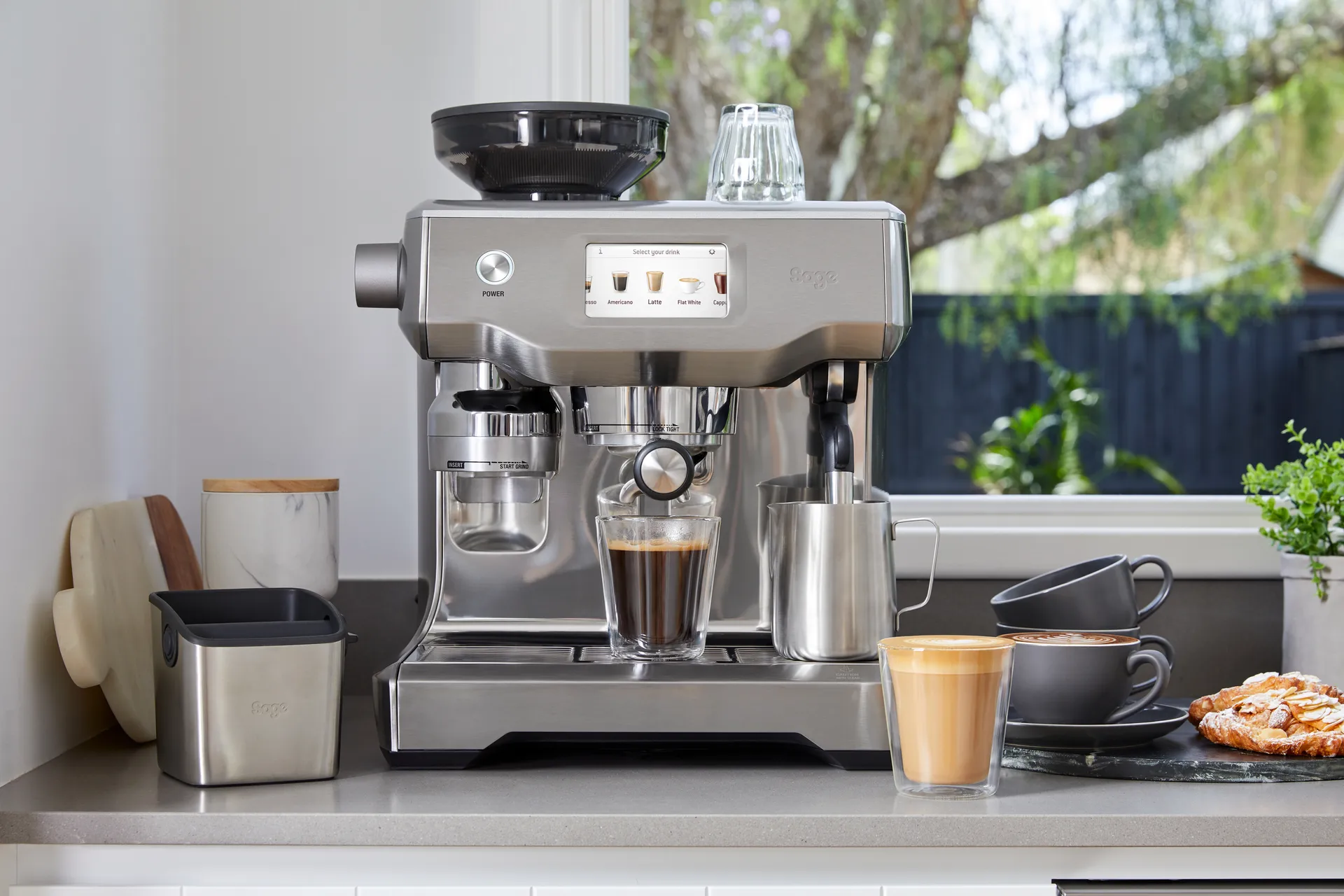 Sage SES 990 automatisk espressomaskin, Brushed steel Sage
