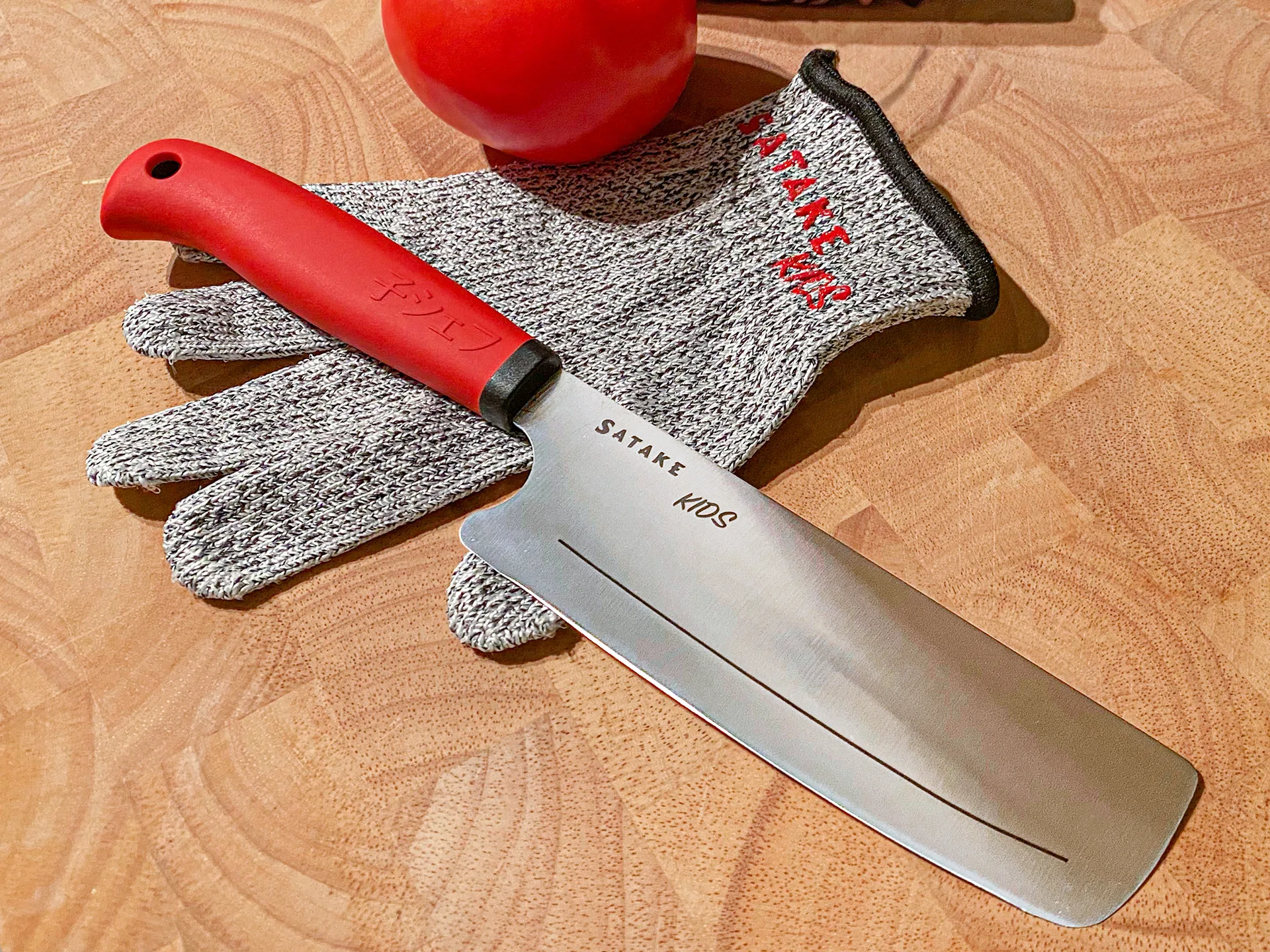 Satake Kids barnkniv & skärsäker vante, 2 delar Satake