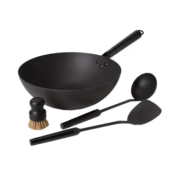 Satake wok set kolstål - 4 delar - Satake