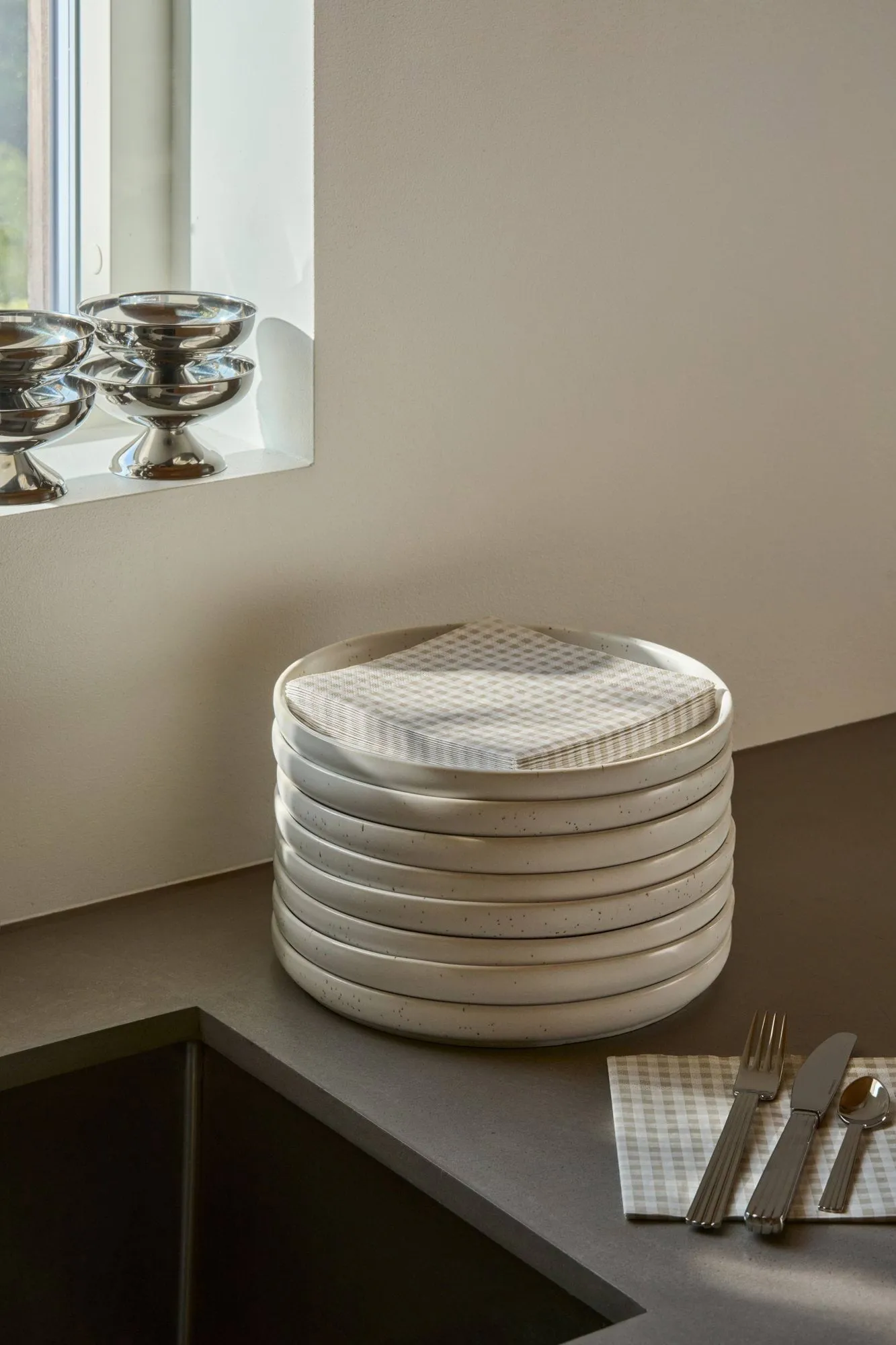 Fine grid pappersservett, Vit-beige, 20‑pack, 33×33 cm Scandi Essentials