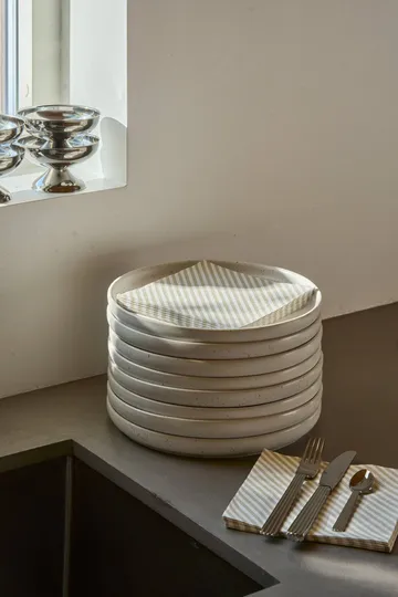 Fine stripe pappersservett - Vit-beige, 20‑pack, 33×33 cm - Scandi Essentials