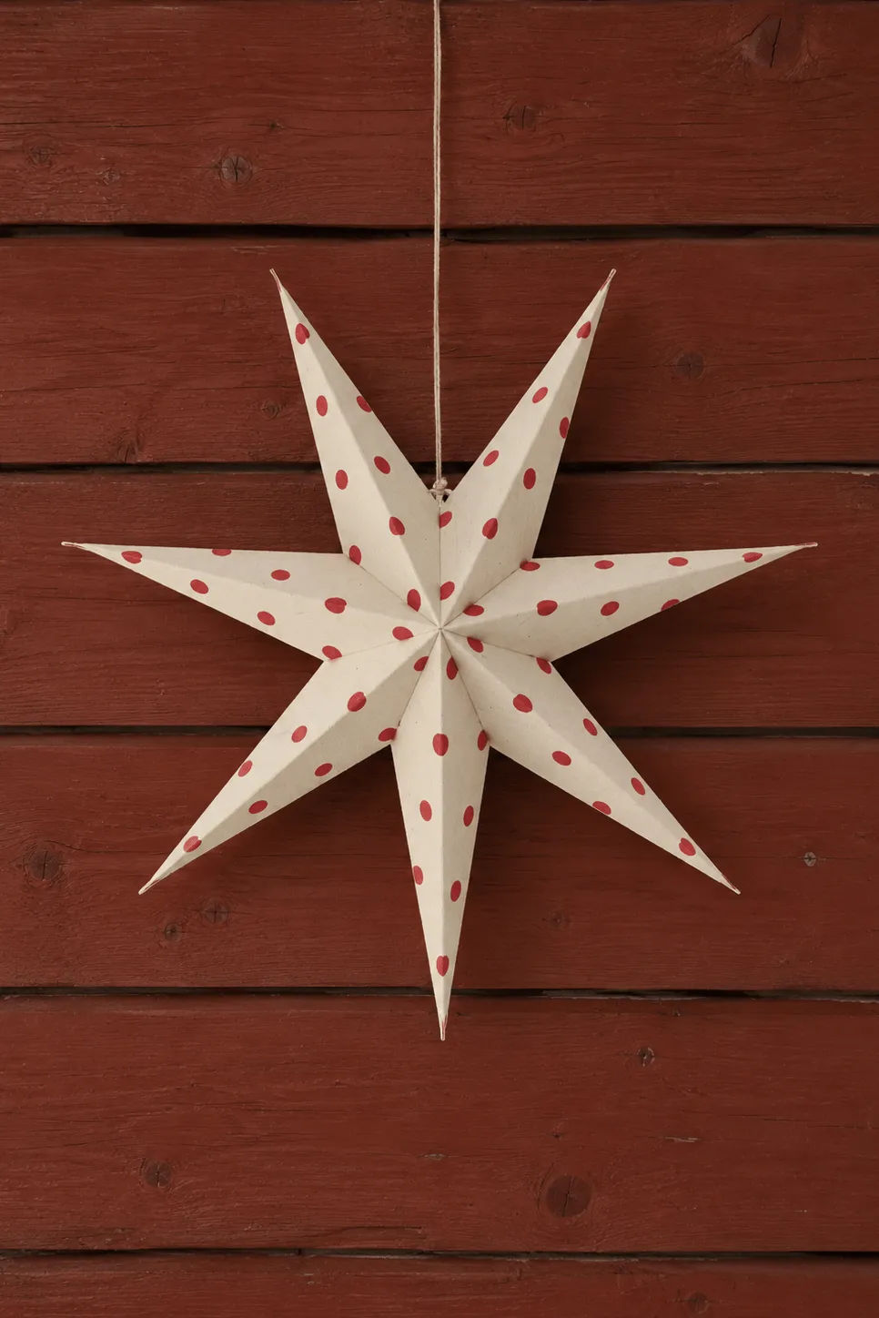 Bare adventsstjärna vit-rödprickig, 60 cm Scandi Living