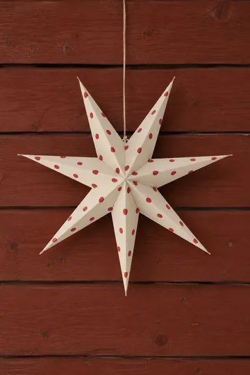 Bare adventsstjärna vit-rödprickig - 60 cm - Scandi Living