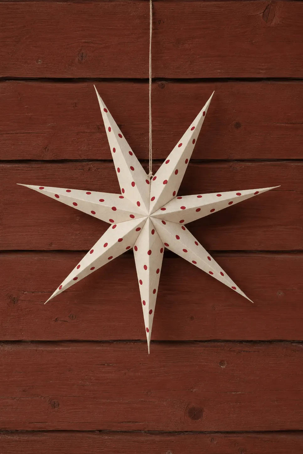 Bare adventsstjärna vit-rödprickig, 80 cm Scandi Living