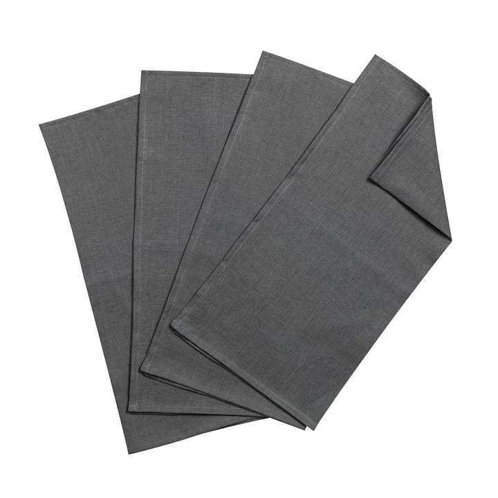 Clean linneservetter 45x45 cm 4-pack - charcoal - Scandi Living