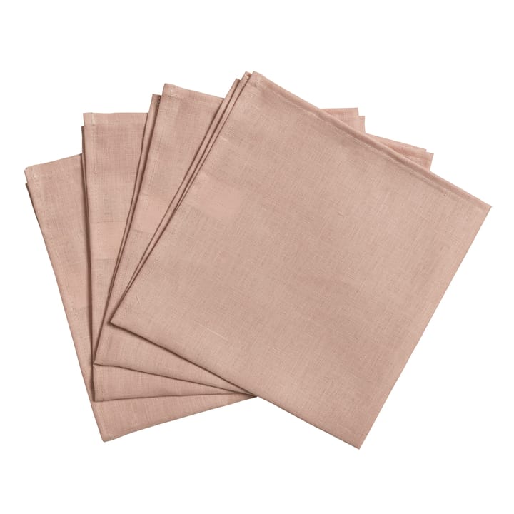 Clean linneservetter 45x45 cm 4-pack, dusty rose Scandi Living