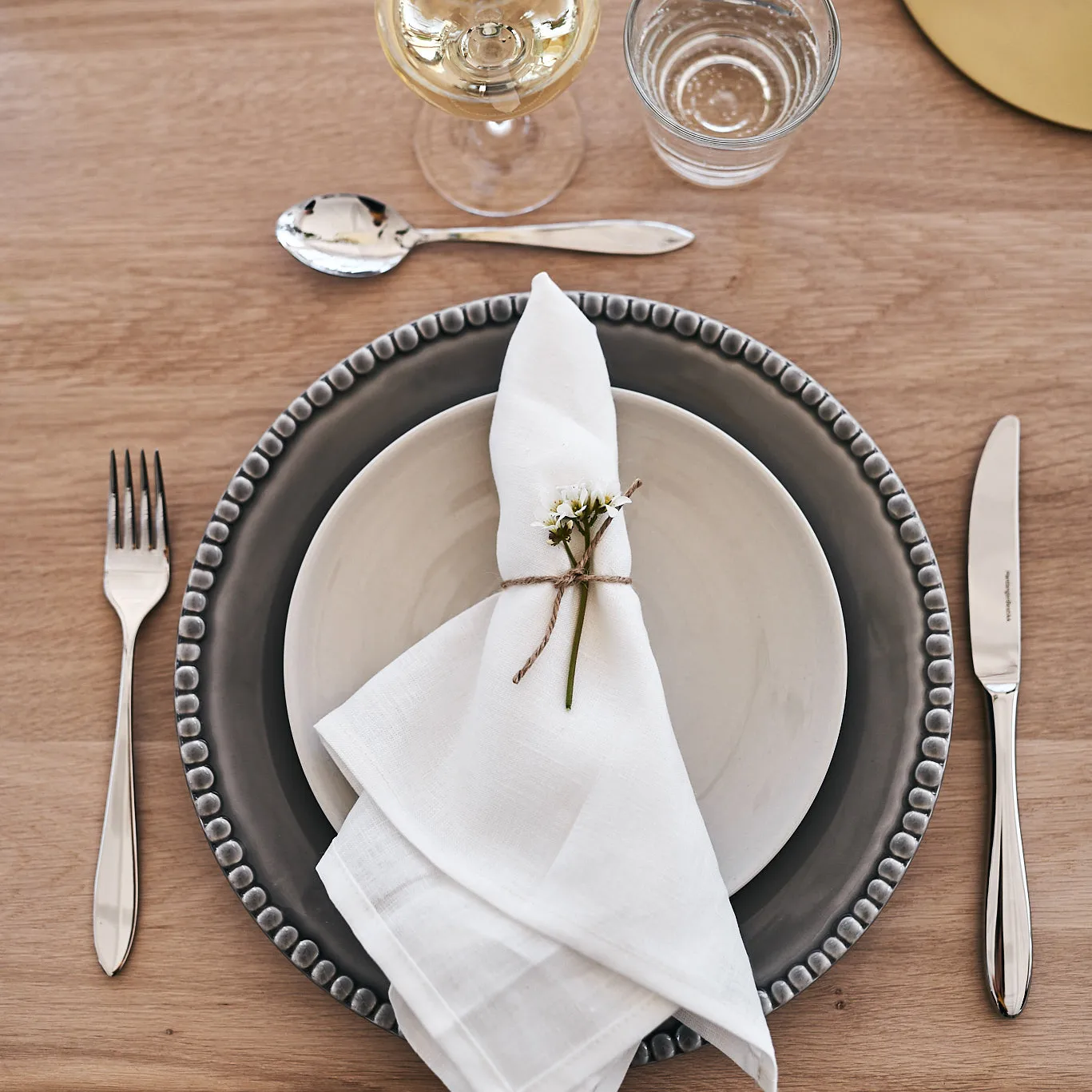 Clean linneservetter 45x45 cm 4-pack, white Scandi Living