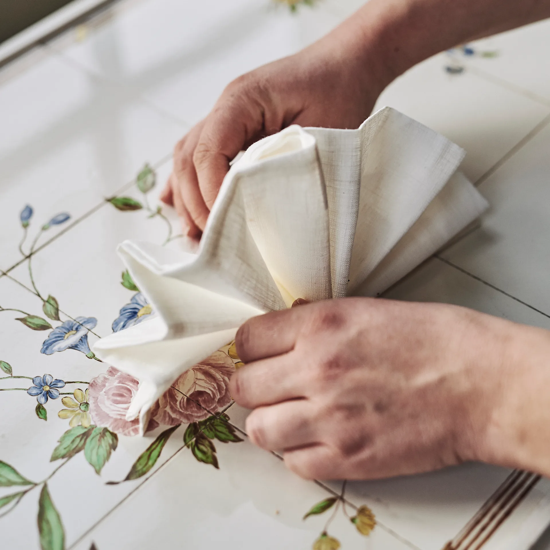 Clean linneservetter 45x45 cm 4-pack, white Scandi Living