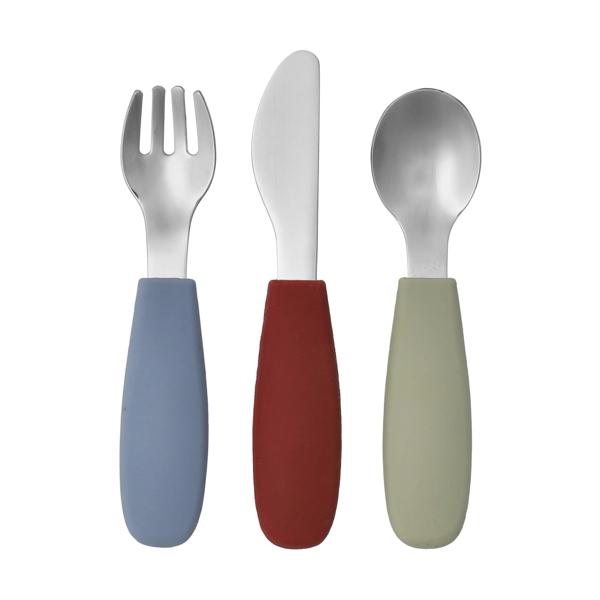 Dine bestickset silikon 3 delar, Green-blue Scandi Living